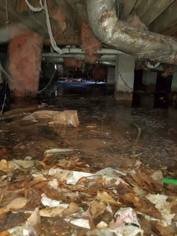 Crawl space flood assessment for Commercial Water Damage Restoration in Garner
